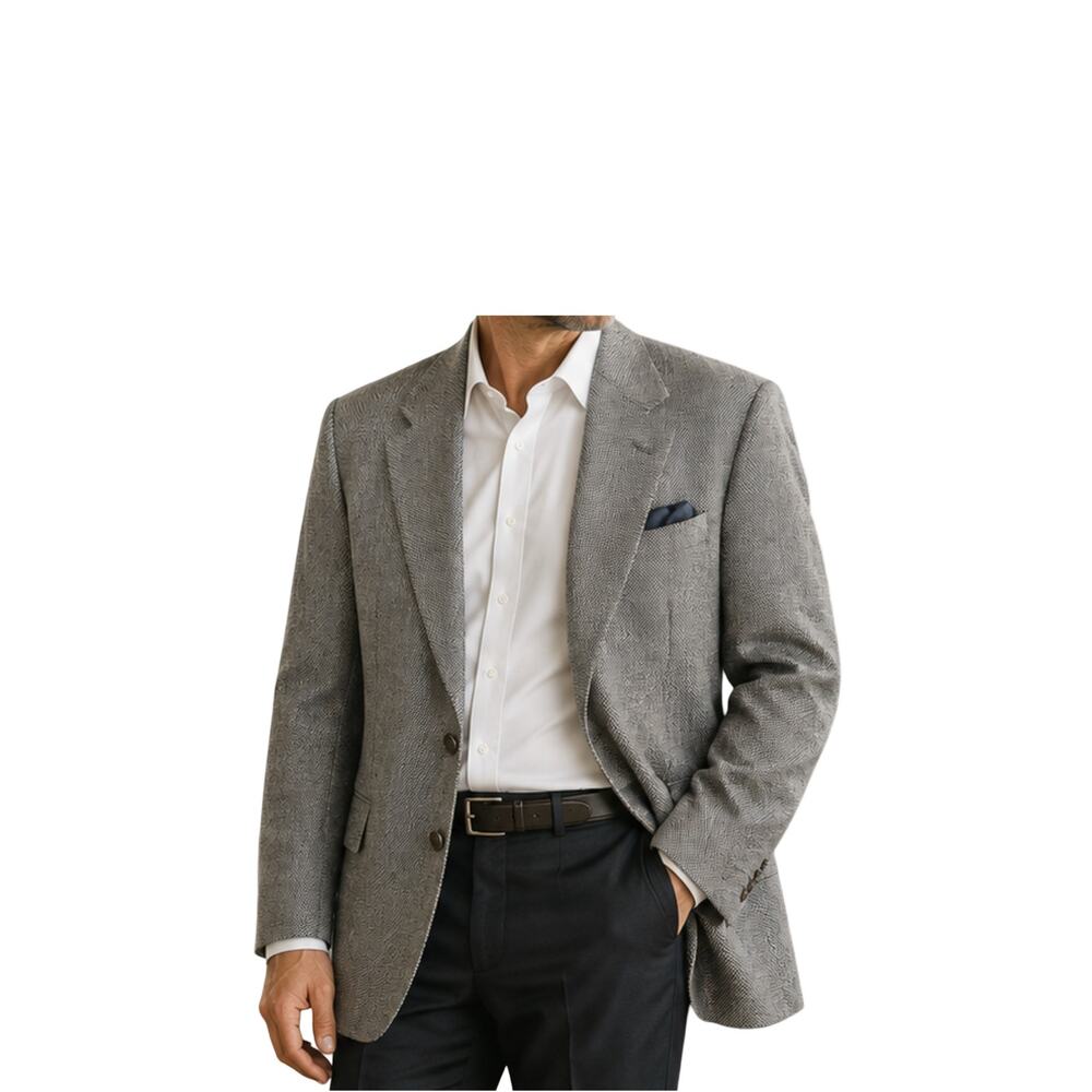 Christian Dior Monsieur Blazer Mens Size 46R Gray Blue Single Breasted Vintage